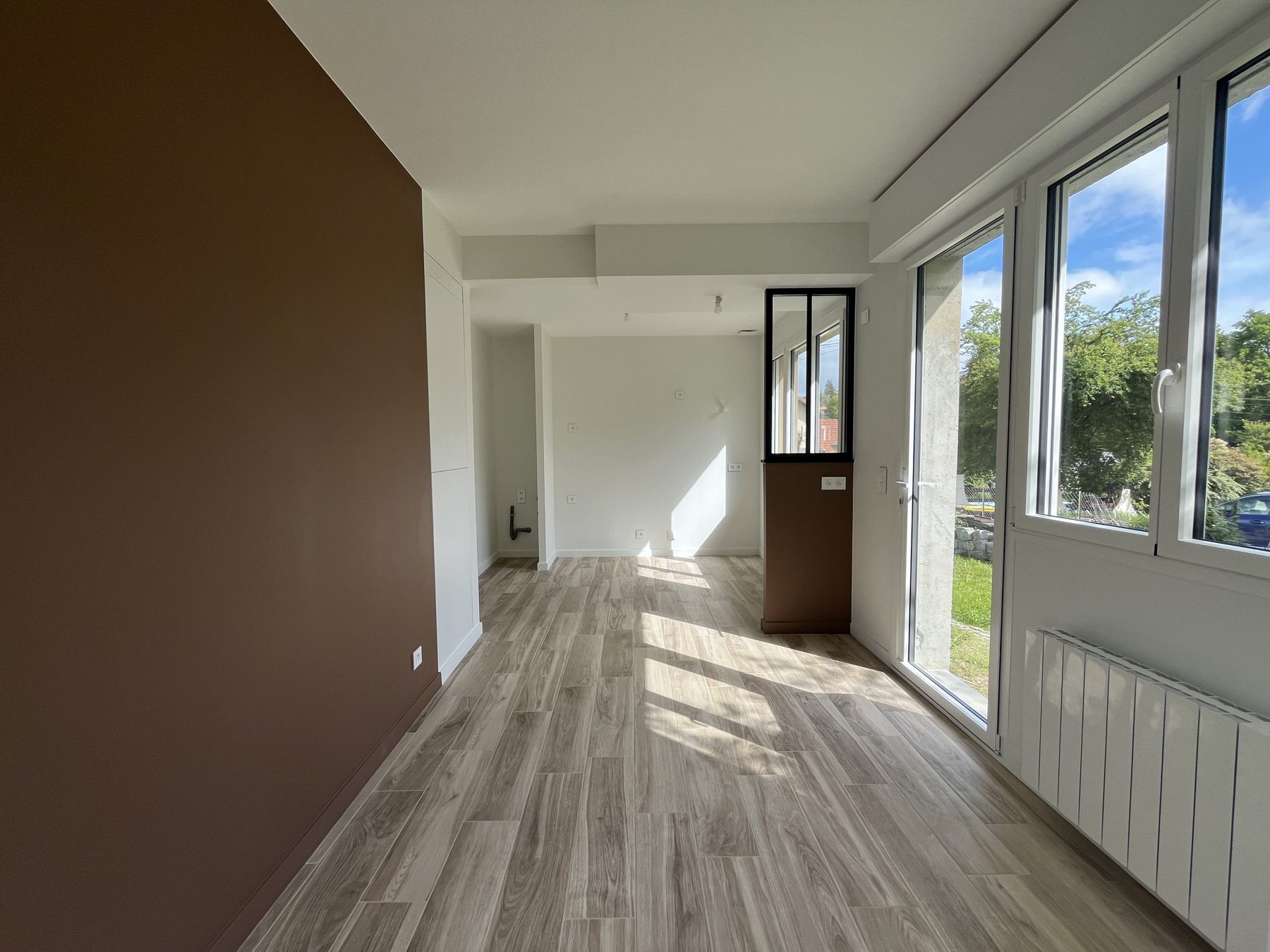 Pièce de vie d'un T2 indépendant créé à Chaponnay