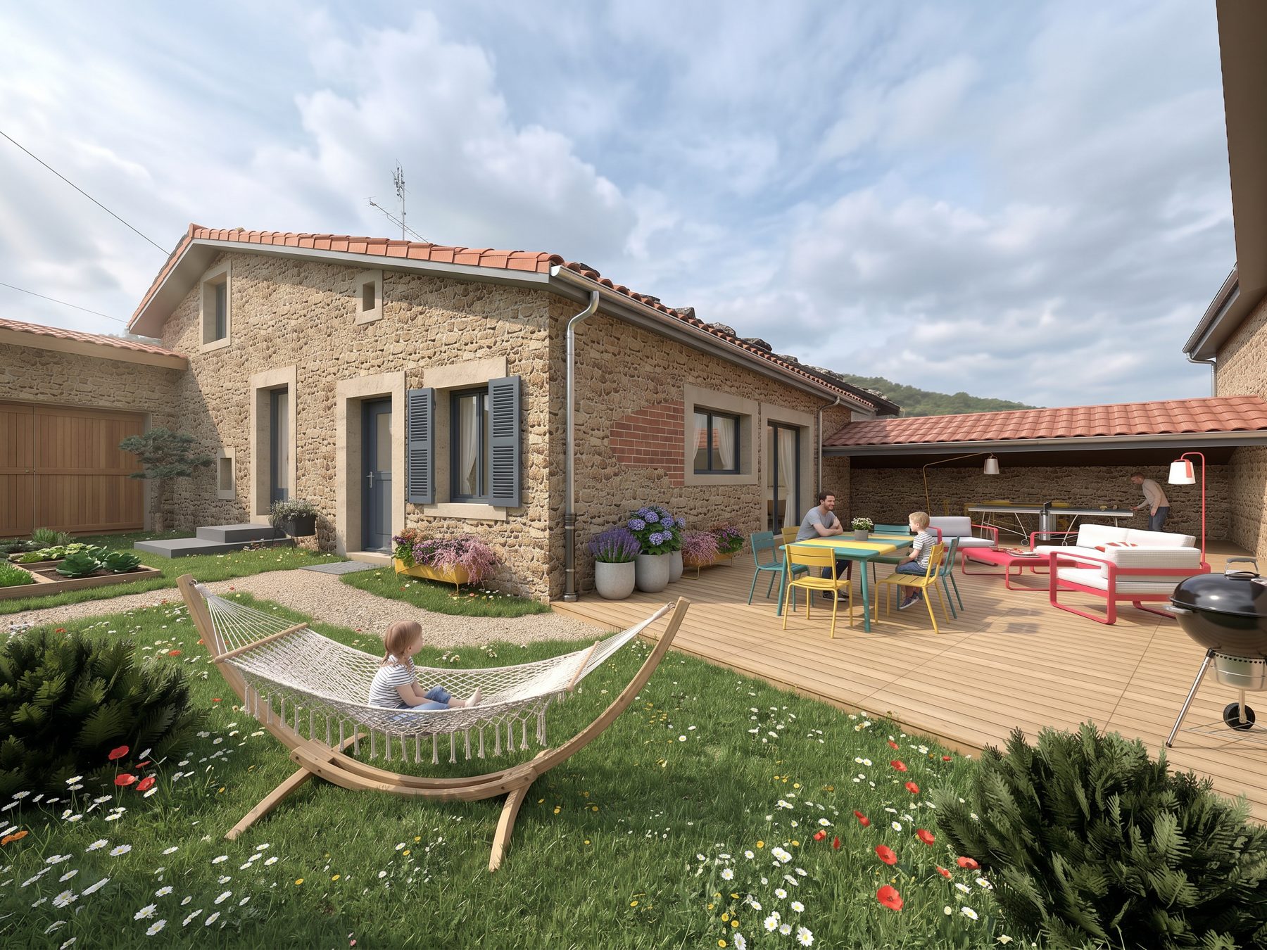 Image 3D de la rénovation d'une habitation à Sainte-Croix-en-Jarez